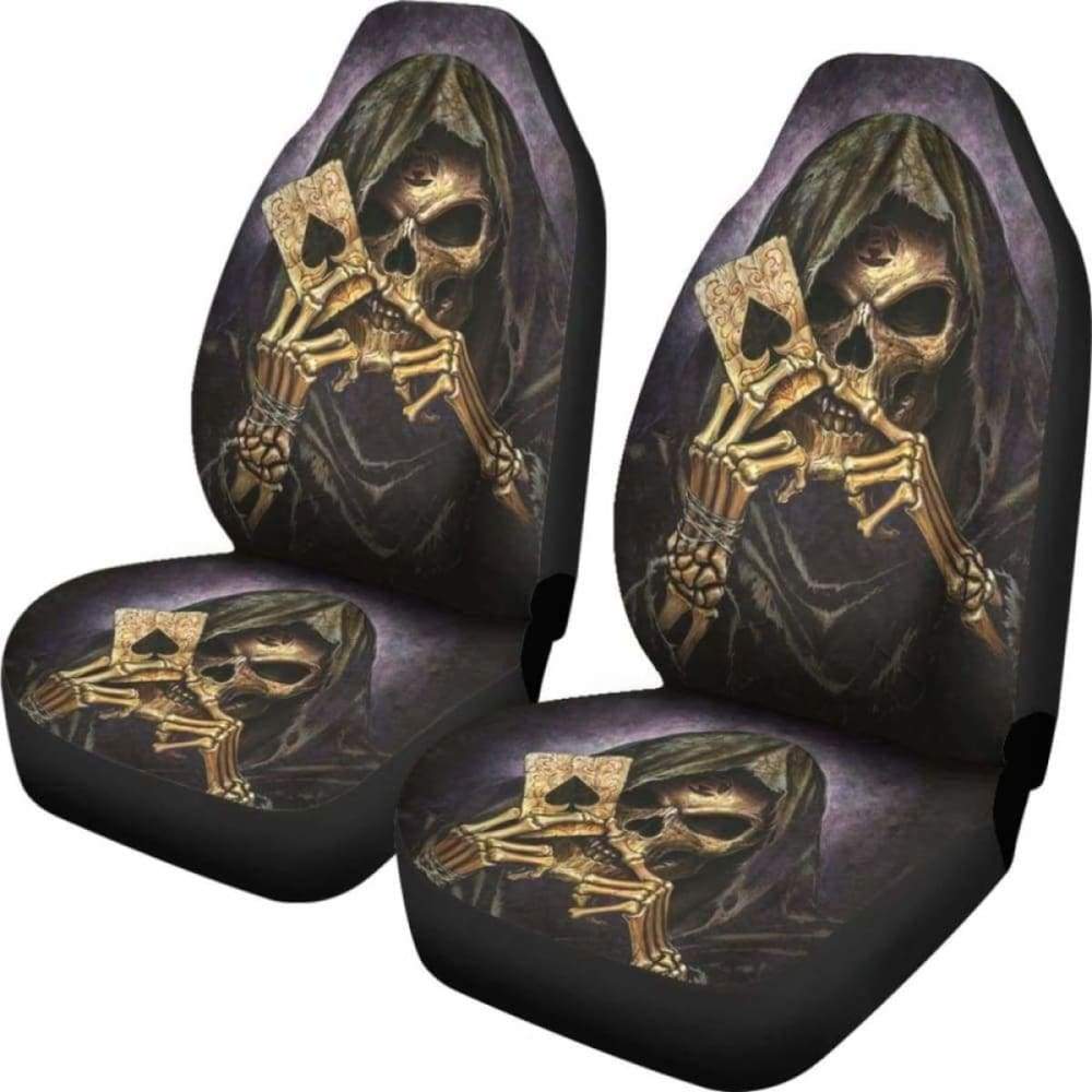 Set 2 Pcs Gothic Skull Car Seat Covers 172727