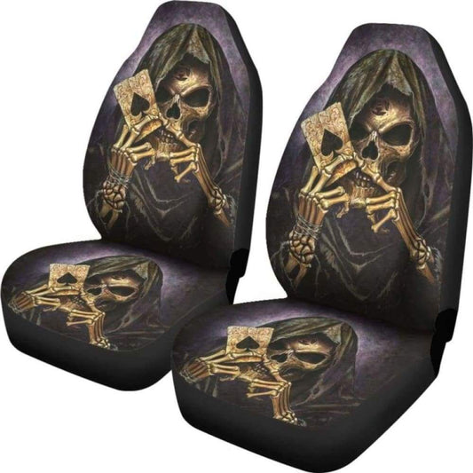 Set 2 Pcs Gothic Skull Car Seat Covers 172727