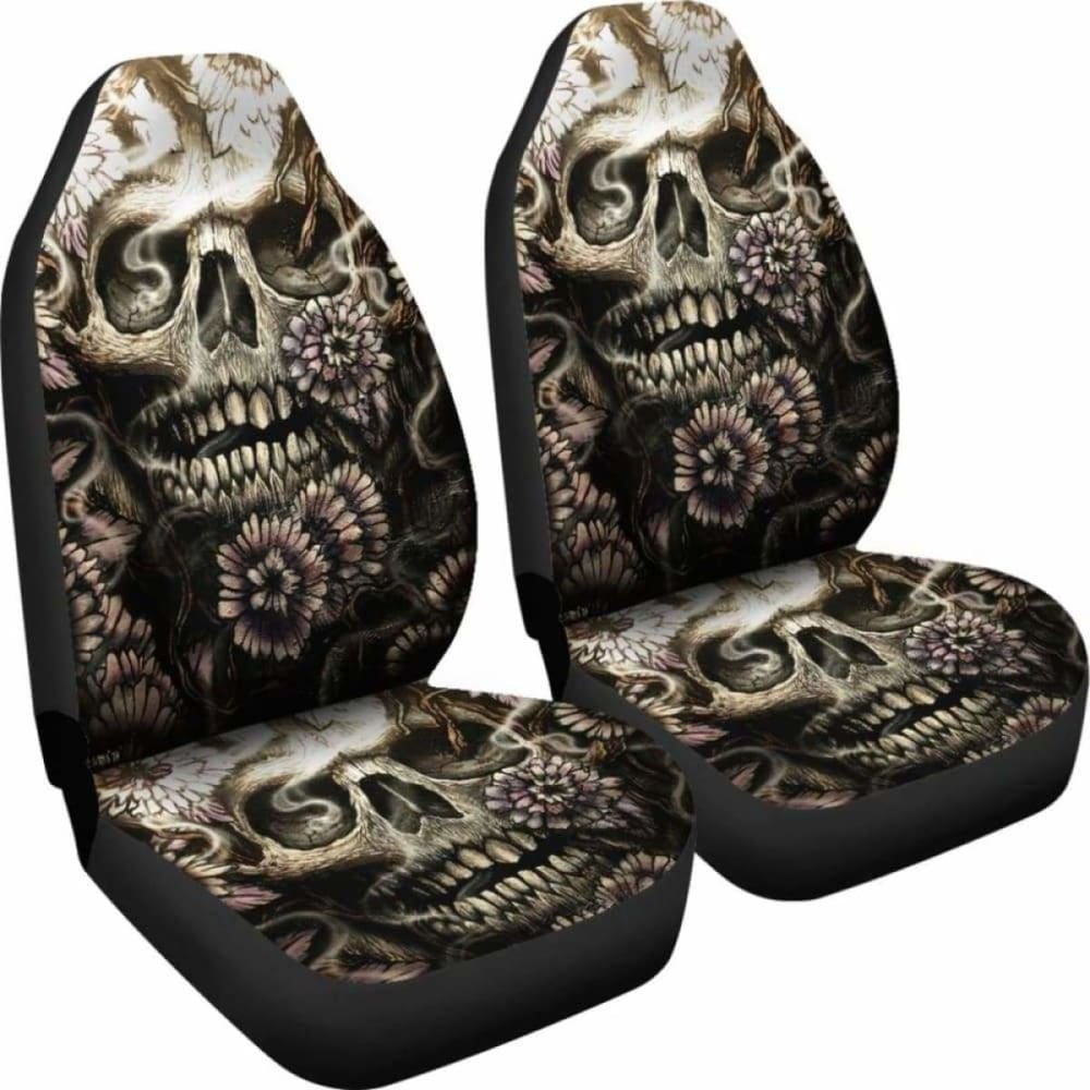 Set 2 Pcs Gothic Skull Car Seat Covers 172727