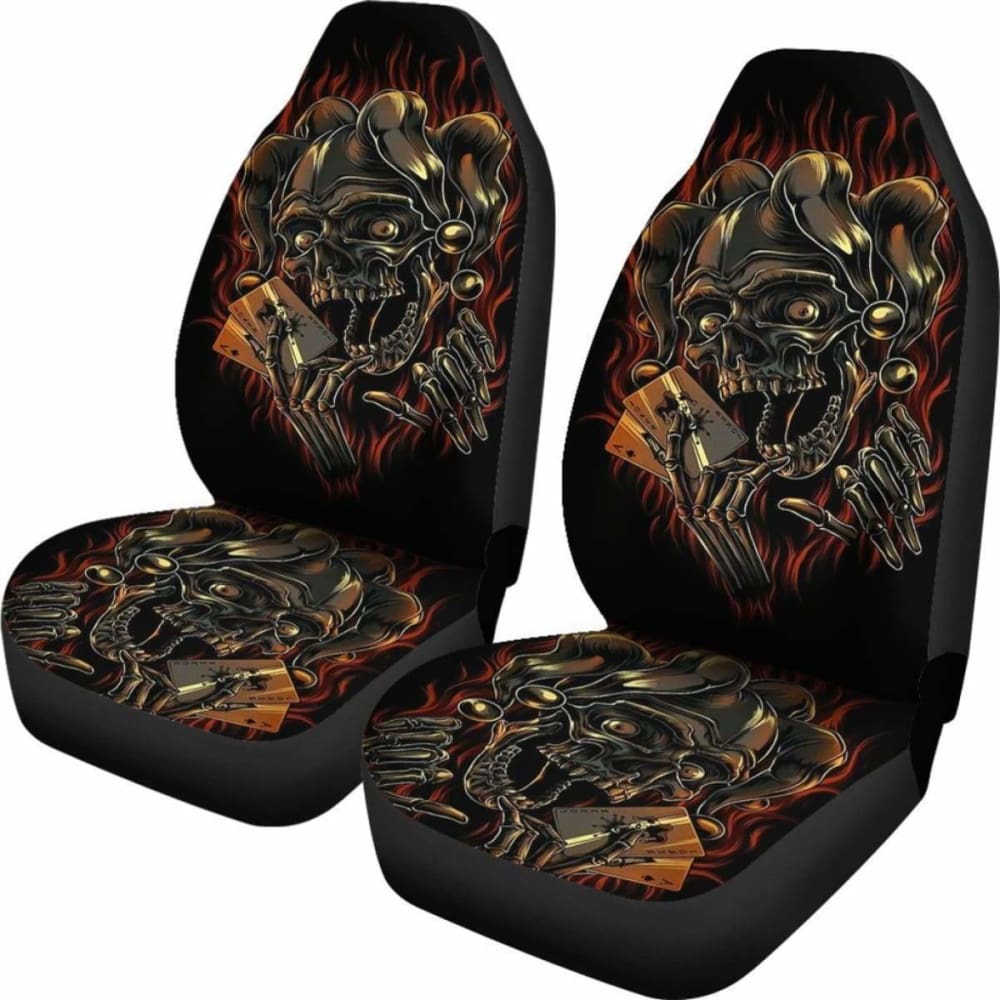 Set 2 Pcs Gothic Skull Car Seat Covers 172727