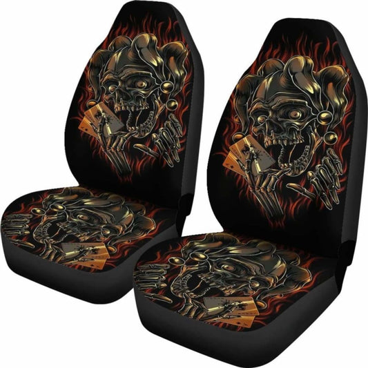 Set 2 Pcs Gothic Skull Car Seat Covers 172727