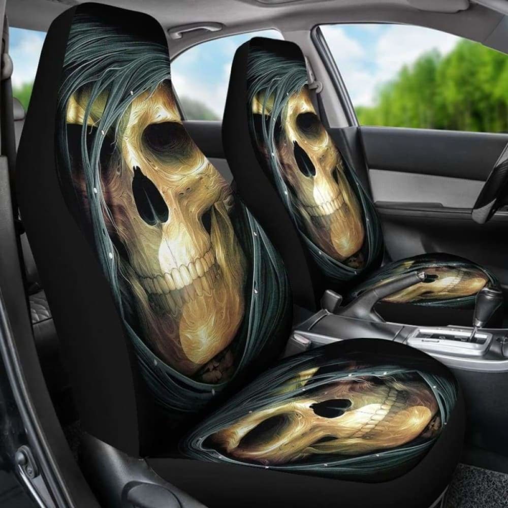Set 2 Pcs Gothic Skull Car Seat Covers 172727