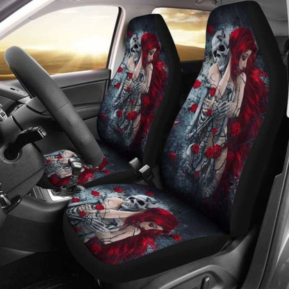 Set 2 Pcs Gothic Skull Car Seat Covers 172727