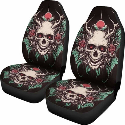 Set 2 Pcs Gothic Skull Car Seat Covers 172727