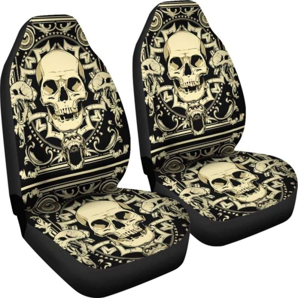 Set 2 Pcs Gothic Skull Car Seat Covers 172727