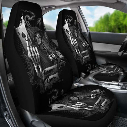 Set 2 Pcs Skull Grim Reaper Car Seat Cover Sugar Skulls 101207