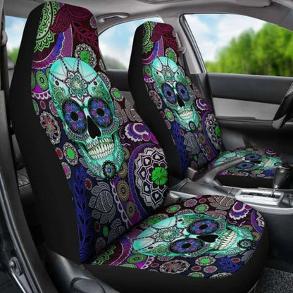 Set 2 Pcs Sugar Skull Car Seat Covers 101207