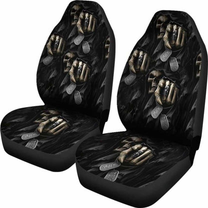 Set 2 Pcs - You’Re Next Skull Gothic Grim Reaper Car Seat Cover Sugar Skulls 172727