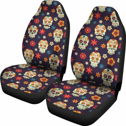 Set 2 Seat Cover Sugar Skulls 101207