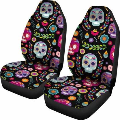 Set 2 Seat Cover Sugar Skulls 101207