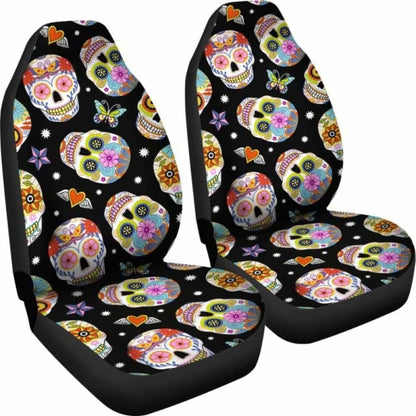 Set 2 Seat Cover Sugar Skulls 101207