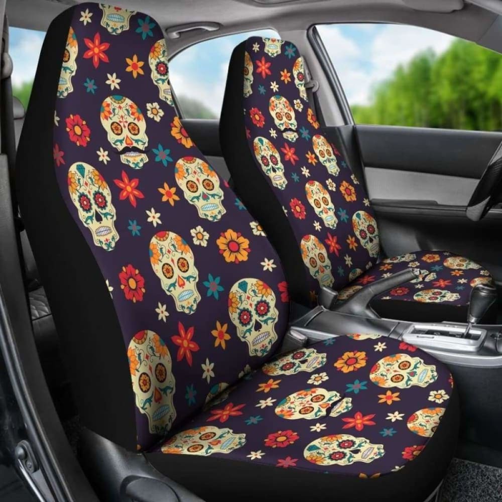 Set 2 Seat Cover Sugar Skulls 101207