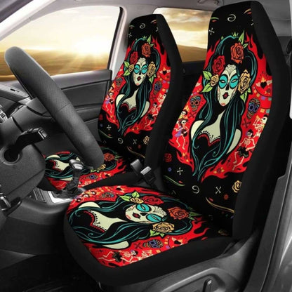 Set 2 Seat Cover Sugar Skulls 101207