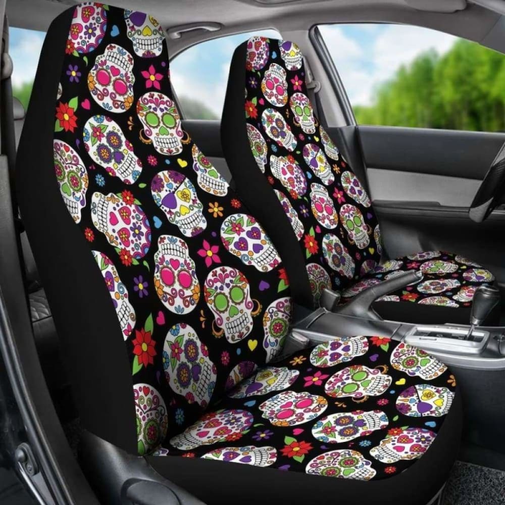 Set 2 Seat Cover Sugar Skulls 101207