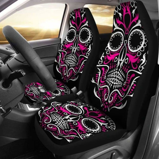 Set 2 Seat Cover Sugar Skulls 101207