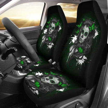 Set 2 Seat Cover Sugar Skulls 101207