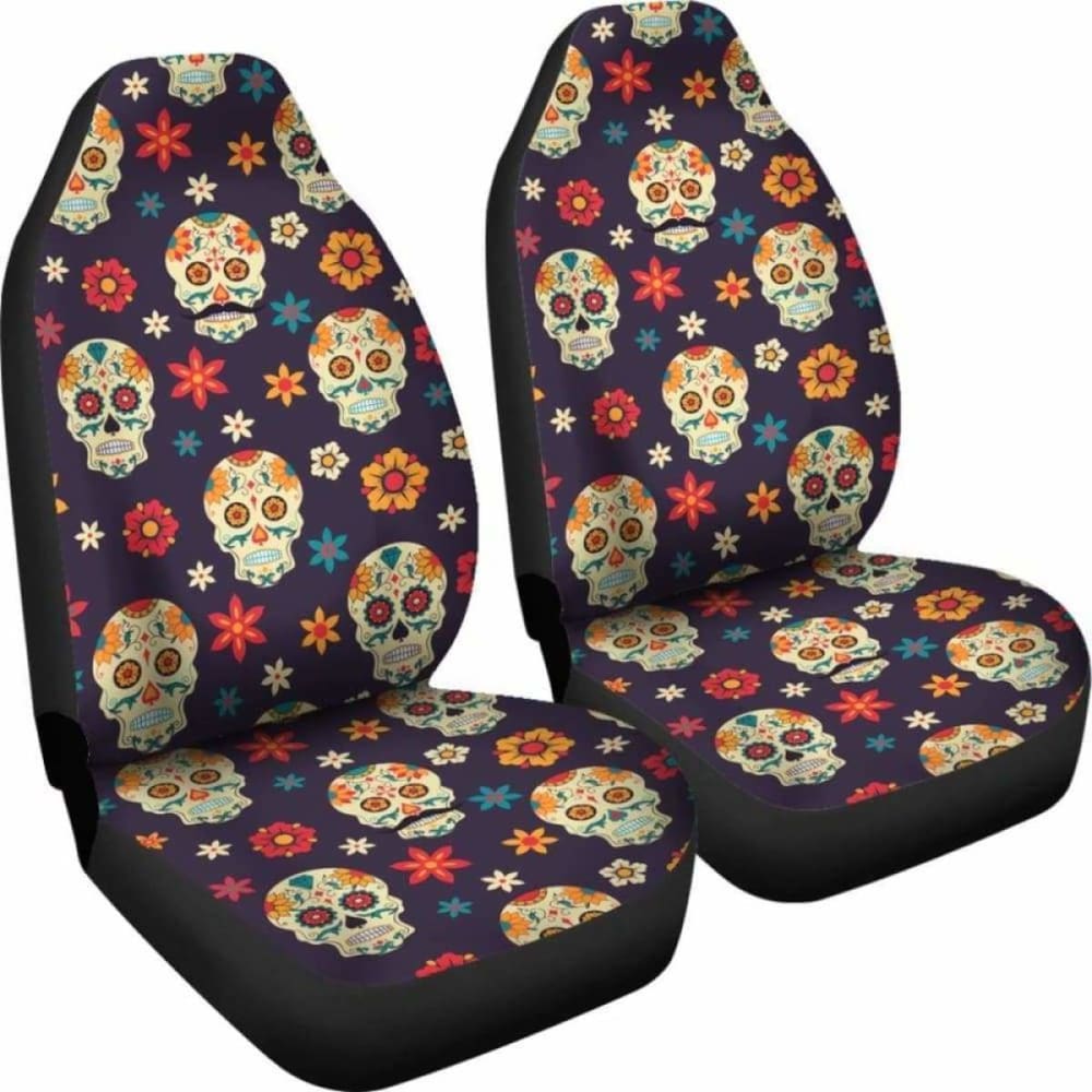 Set 2 Seat Cover Sugar Skulls 101207