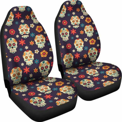 Set 2 Seat Cover Sugar Skulls 101207