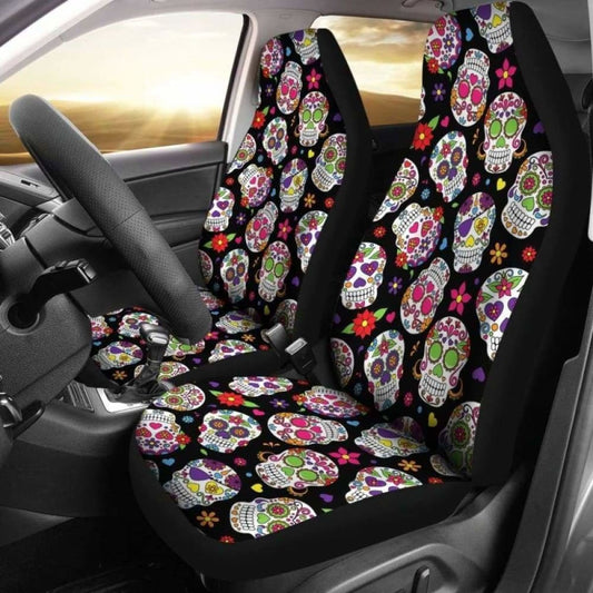 Set 2 Seat Cover Sugar Skulls 101207