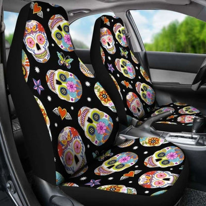 Set 2 Seat Cover Sugar Skulls 101207
