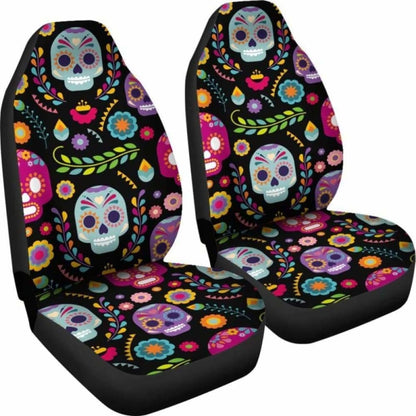 Set 2 Seat Cover Sugar Skulls 101207