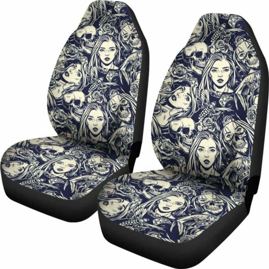 Set 2 Skull Car Seat Cover 101207
