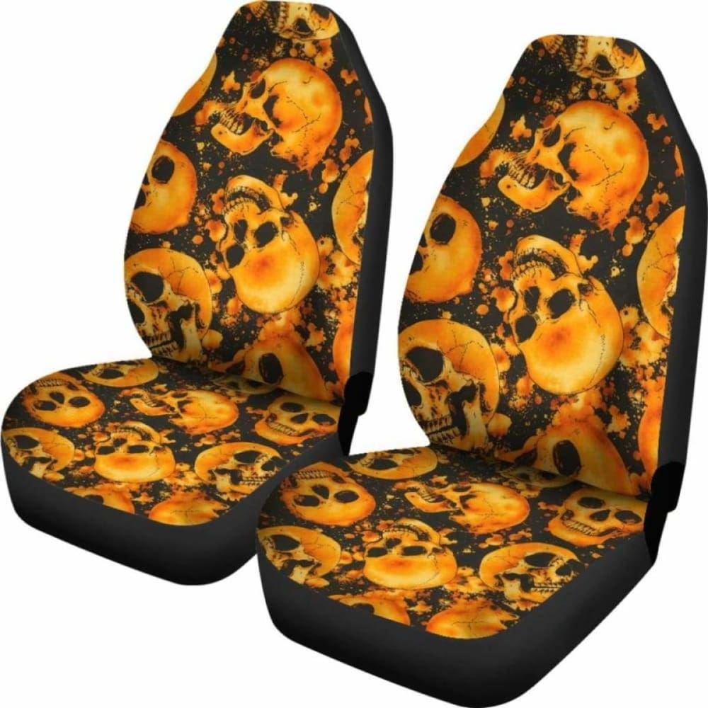 Set 2 Skull Car Seat Cover Skulls 101207