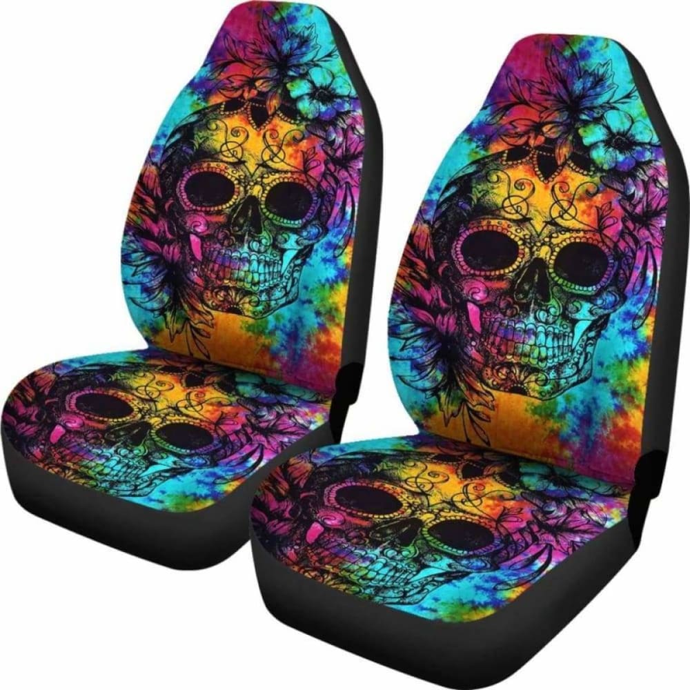 Set 2 Skull Car Seat Cover Skulls 101207