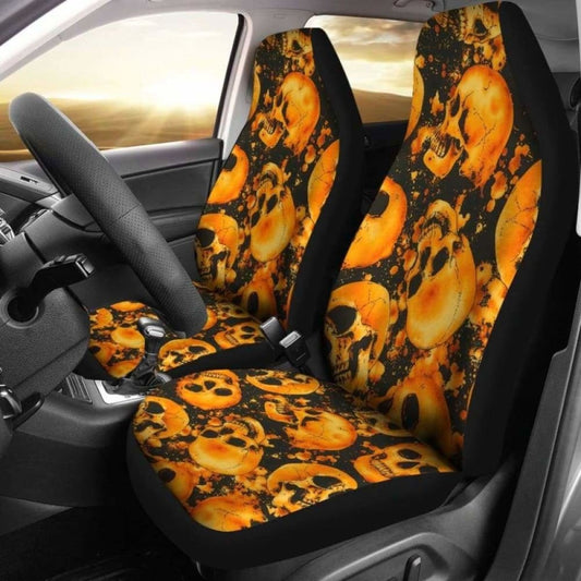 Set 2 Skull Car Seat Cover Skulls 101207