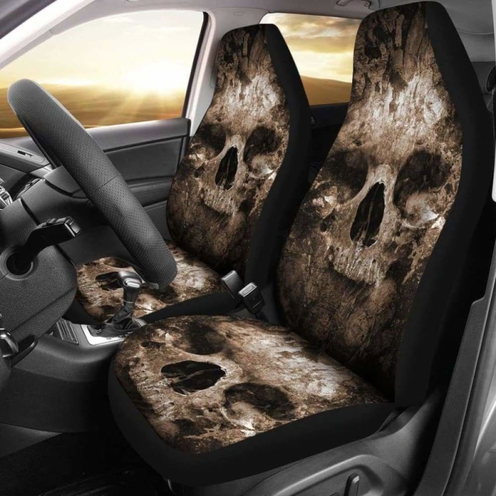 Set 2 Skull Gothic Seat Cover Sugar Skulls 172727
