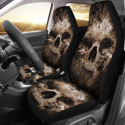 Set 2 Skull Gothic Seat Cover Sugar Skulls 172727