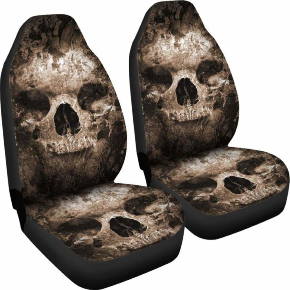 Set 2 Skull Gothic Seat Cover Sugar Skulls 172727