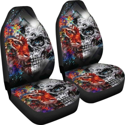 Set 2 Skull Tiger Car Seat Cover 113308