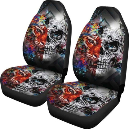 Set 2 Skull Tiger Car Seat Cover 113308