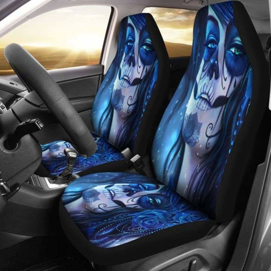 Set 2 Sugar Skull Car Seat Cover Sugar Skulls 101207