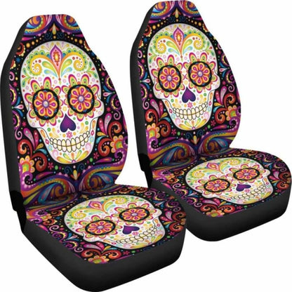 Set 2 Sugar Skull Car Seat Covers 101207