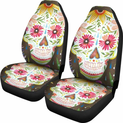 Set 2 Sugar Skull Seat Cover Sugar Skulls 101207