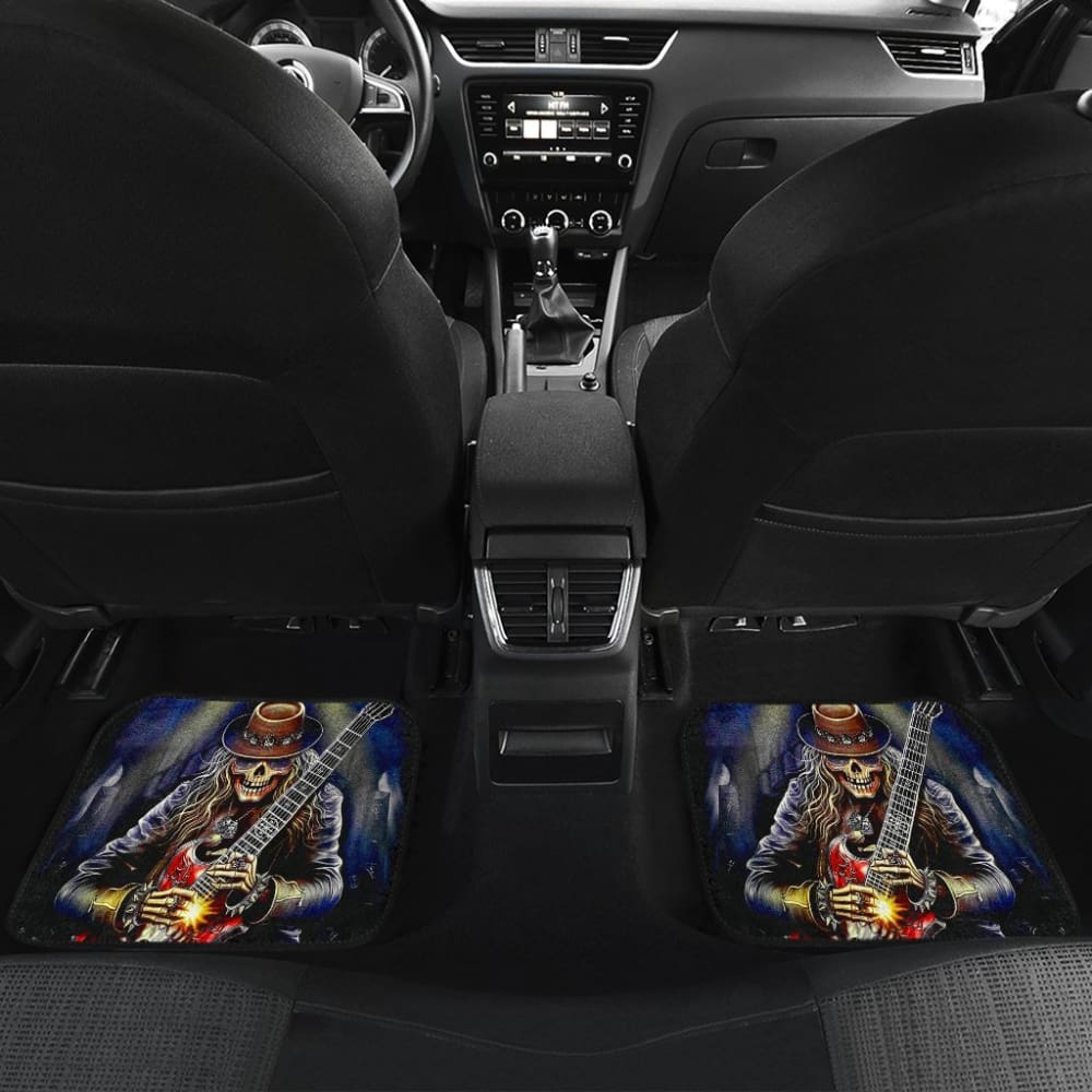 Set 4 Pcs Skull Guitar Car Mats 184610 - YourCarButBetter