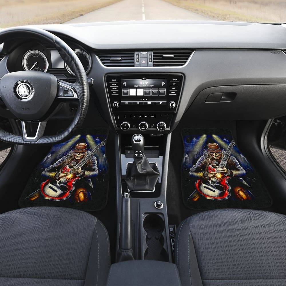Set 4 Pcs Skull Guitar Car Mats 184610 - YourCarButBetter