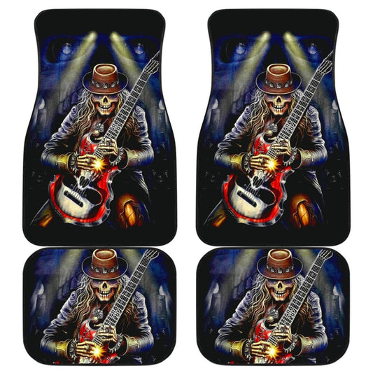 Set 4 Pcs Skull Guitar Car Mats 184610 - YourCarButBetter