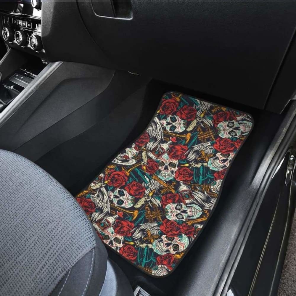 Set 4 Pcs Sugar Skull Car Mats 101207
