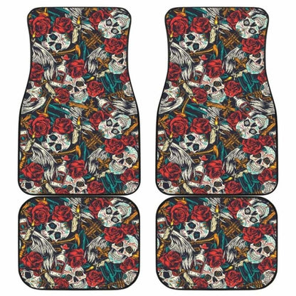 Set 4 Pcs Sugar Skull Car Mats 101207