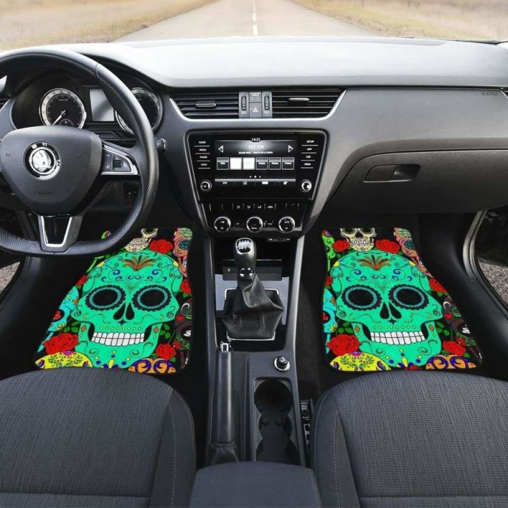 Set 4 Pcs Sugar Skull Car Mats 101207