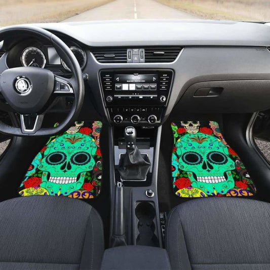 Set 4 Pcs Sugar Skull Car Mats 101207