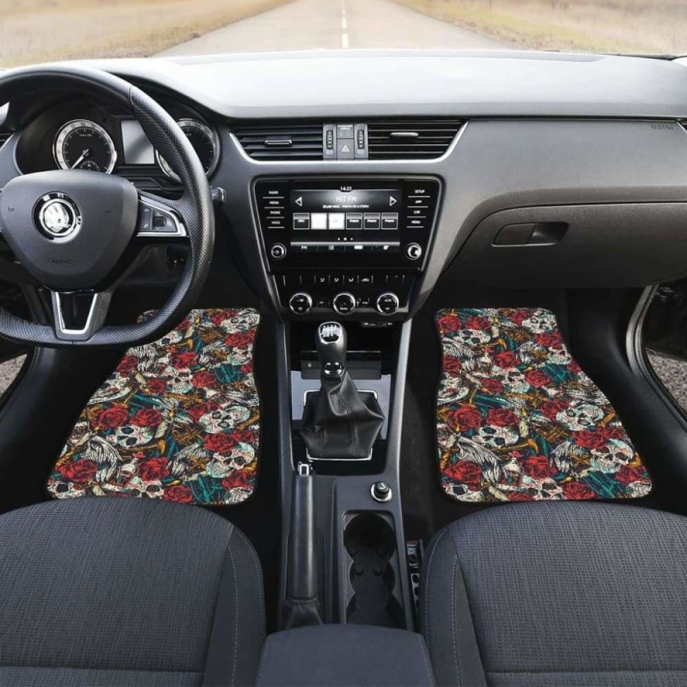 Set 4 Pcs Sugar Skull Car Mats 101207