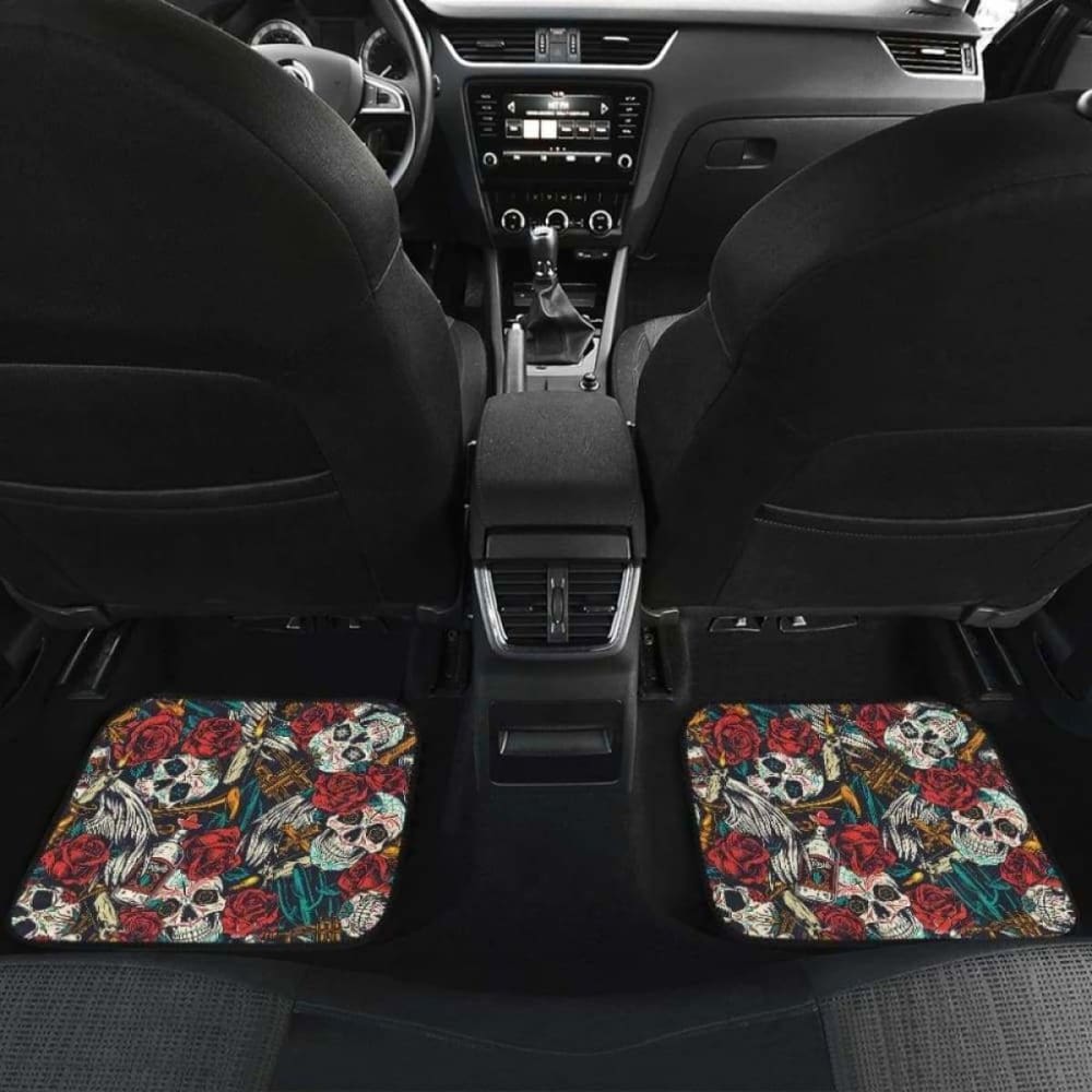 Set 4 Pcs Sugar Skull Car Mats 101207