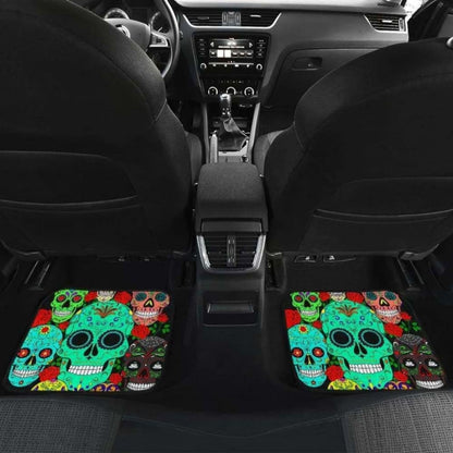 Set 4 Pcs Sugar Skull Car Mats 101207