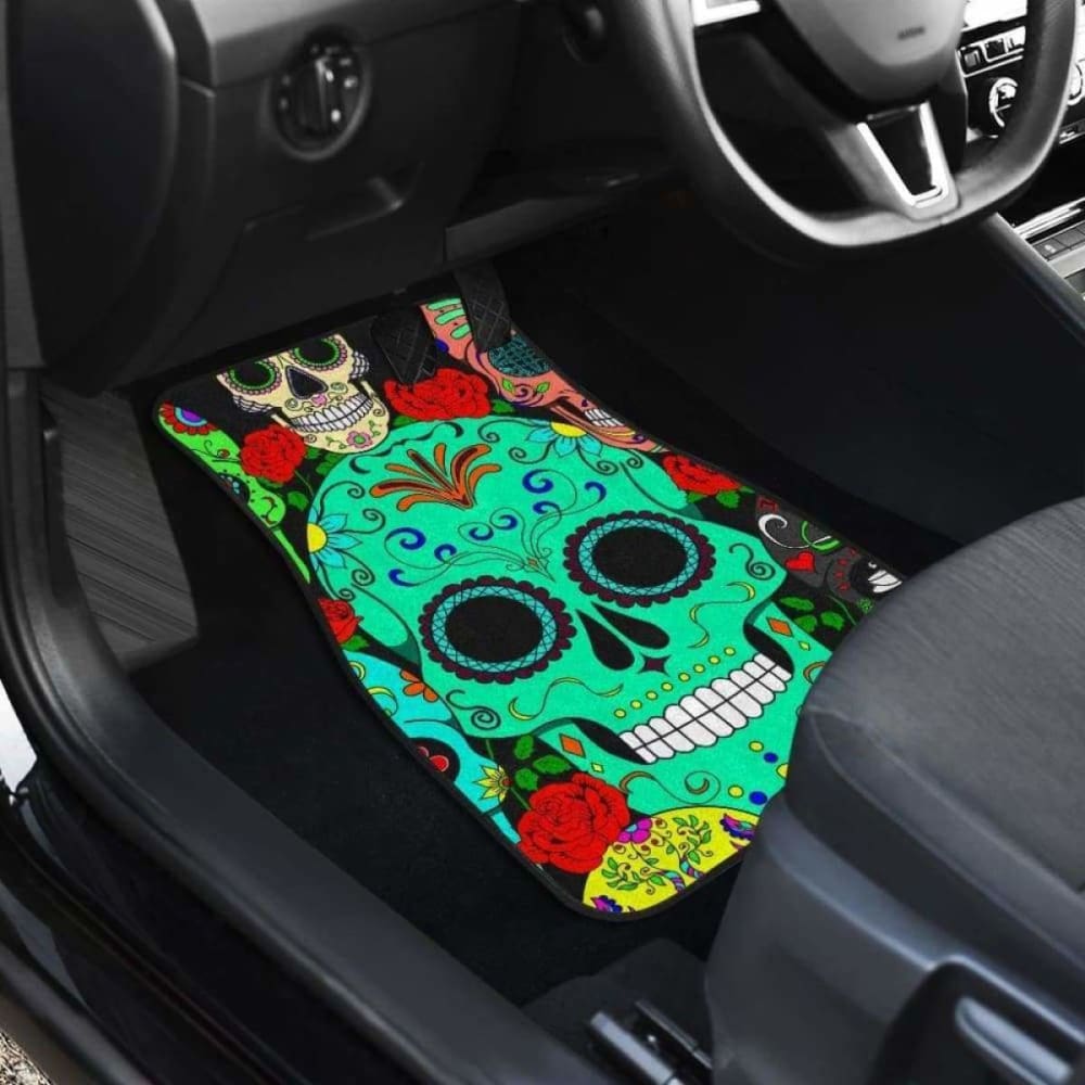 Set 4 Pcs Sugar Skull Car Mats 101207