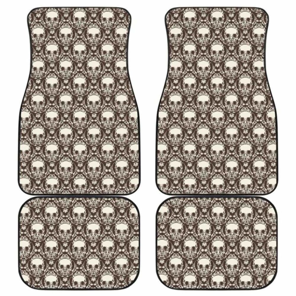 Set 4 Pcs Sugar Skull Day Of The Dead Car Mats 101207