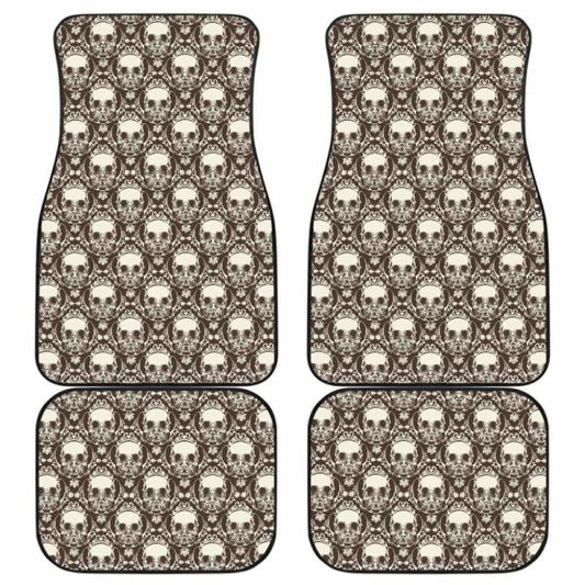 Set 4 Pcs Sugar Skull Day Of The Dead Car Mats 101207